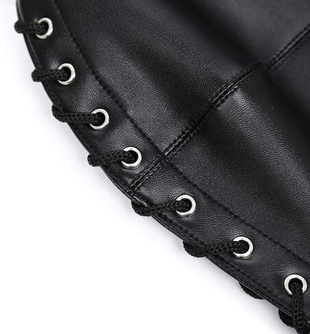 Black Leather Head Hood Mask with Long Hair Open Eyes Full Face Mask with Adjustable Laces Role Play Mask for Adults in Kuwait
