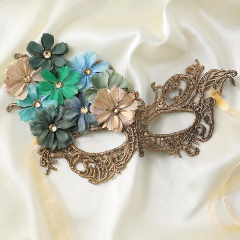 BABEYOND Elegant Floral Masquerade Mask for Women Venetian Lace Party Ball Costume Halloween Cosplay Accessory in Kuwait