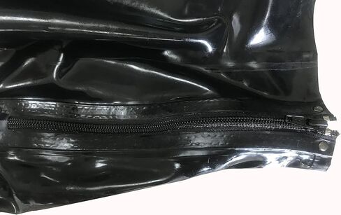 Full Face Cover Mask with Eye and Mouth Hole, Transparent Sex BTSM Latex Hood SM Mask with Zipper for Party, Cosplay (Black, XL) in Saudi Arabia