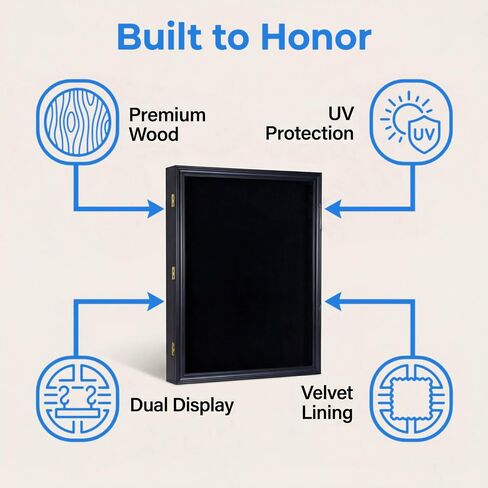 Extra Large Military Uniform Shadow Box, Jumbo Lockable Memorabilia Uniform Display Case with 98% UV Protection Acrylic Door, for Preserving Military, Police, Air Force, Navy Uniforms Jackets in Saudi Arabia