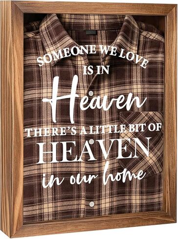 Mooncraftlogy Sympathy Gifts for Loss of Loved One, 11 x 14 in Pine Wood Memorial Shadow Box for Clothing, Shirt Frame Display Case for Dad Mom Family, Memorial Keepsake Gift, Brown in Saudi Arabia