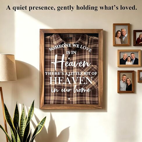 Mooncraftlogy Sympathy Gifts for Loss of Loved One, 11 x 14 in Pine Wood Memorial Shadow Box for Clothing, Shirt Frame Display Case for Dad Mom Family, Memorial Keepsake Gift, Brown in Saudi Arabia