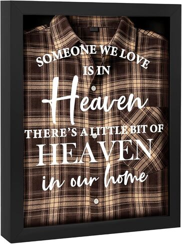 Mooncraftlogy Sympathy Gifts for Loss of Loved One, 11 x 14 in Pine Wood Memorial Shadow Box for Clothing, Shirt Frame Display Case for Dad Mom Family, Memorial Keepsake Gift, Brown in Saudi Arabia