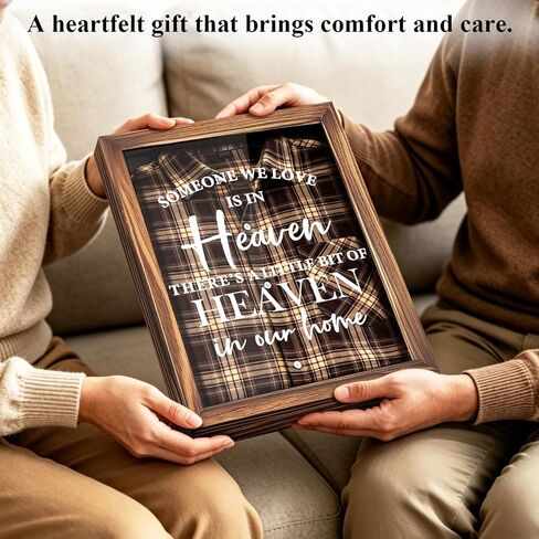 Mooncraftlogy Sympathy Gifts for Loss of Loved One, 11 x 14 in Pine Wood Memorial Shadow Box for Clothing, Shirt Frame Display Case for Dad Mom Family, Memorial Keepsake Gift, Brown in Saudi Arabia