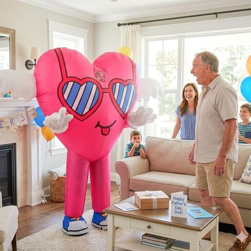 MXoSUM Inflatable Heart Costume for Adults Funny Father's Day Surprise Blow Up Love Mascot Suit for Valentine’s,Proposals, Dating in Saudi Arabia