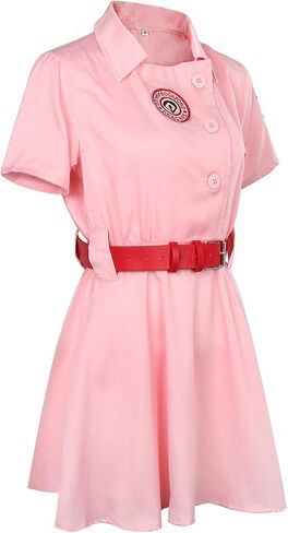 Women Girls Pink Baseball Costume Dress Hat Belts Outfit Adult League Baseball Fancy Dress Up Uniform in Saudi Arabia