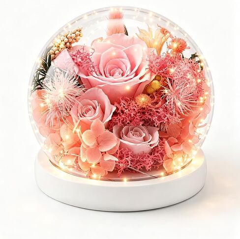 Forever Preserved Flowers Decoration in Clear Glass Dome, Long Lasting Flowers Gift for Her, Romantic Gift for Mother’s Day Valentine’s Day (Blue) in Saudi Arabia