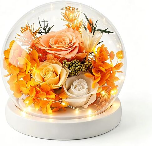 Forever Preserved Flowers Decoration in Clear Glass Dome, Long Lasting Flowers Gift for Her, Romantic Gift for Mother’s Day Valentine’s Day (Blue) in Saudi Arabia