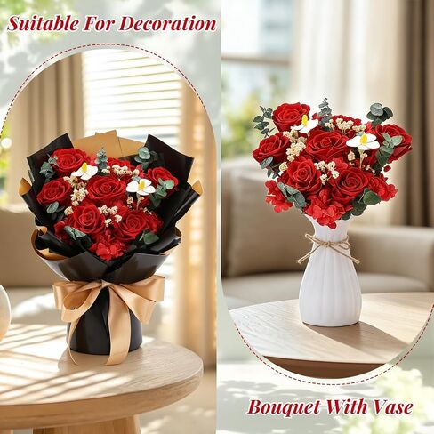 Preserved Red Rose Bouquet for her, Eternal Rose Gift Set in Premium-Quality for Girlfriend, Engagement, Mother’s Day, Birthday, Anniversary, Graduation, Valentine’s Day, Independent Day in Saudi Arabia