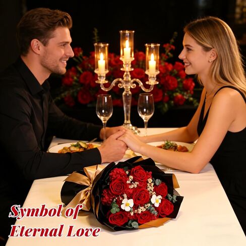 Preserved Red Rose Bouquet for her, Eternal Rose Gift Set in Premium-Quality for Girlfriend, Engagement, Mother’s Day, Birthday, Anniversary, Graduation, Valentine’s Day, Independent Day in Saudi Arabia