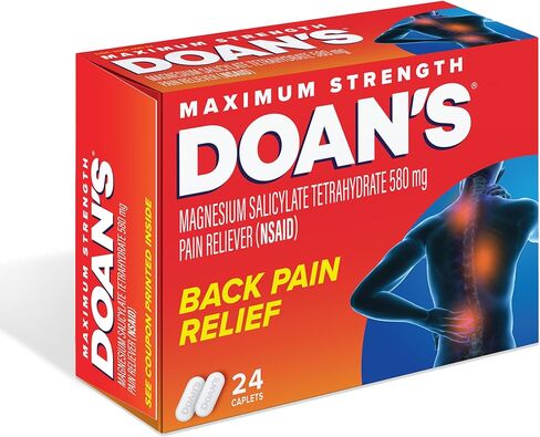 Doan’s Maximum Strength Back Pain Relief, 580 mg - 100 Caplets - Back Pain Reliever (NSAID) with Magnesium Salicylate Tetrahydrate​ in Kuwait