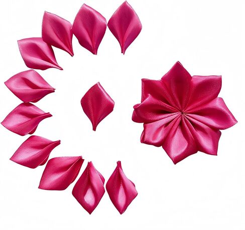 300 Pcs Satin Ribbon Pre-made Flower Petals Time-saving Half-finished Floral Petals for Handmade Wreaths, Centerpieces & Bouquets, Great for Weddings, Mother's Day & Valentine's Day (White) in Saudi Arabia