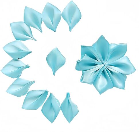 300 Pcs Satin Ribbon Pre-made Flower Petals Time-saving Half-finished Floral Petals for Handmade Wreaths, Centerpieces & Bouquets, Great for Weddings, Mother's Day & Valentine's Day (White) in Saudi Arabia