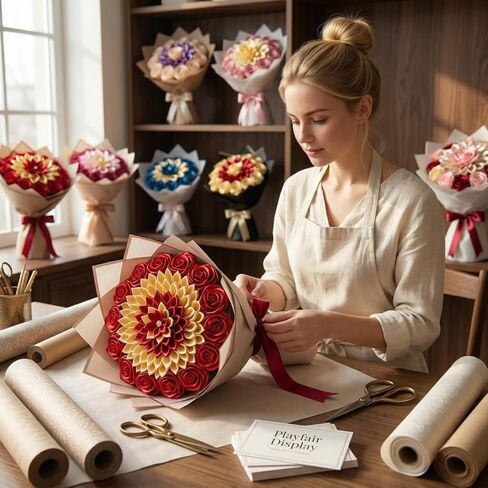 300 Pcs Satin Ribbon Pre-made Flower Petals Time-saving Half-finished Floral Petals for Handmade Wreaths, Centerpieces & Bouquets, Great for Weddings, Mother's Day & Valentine's Day (White) in Saudi Arabia