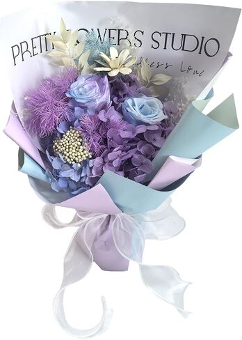 Preserved Flower Bouquet - Long-Lasting Flower with Gift Box, for Mother's Day, Anniversary Valentine's Day, Birthday Gift for Women Mom Grandma Wife Friends Her (Black) in Kuwait