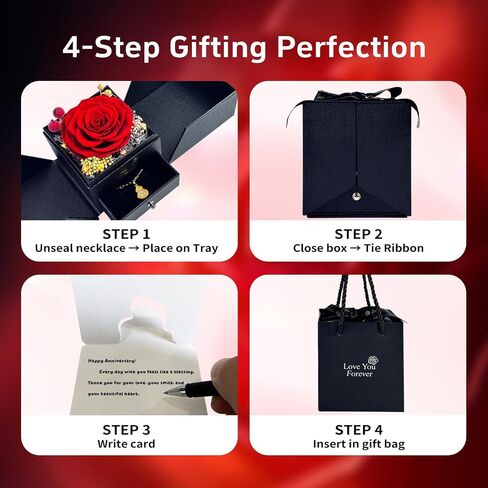 Preserved Real Rose Gift Box, Mothers Day Gifts for Mom, Eternal Flowers for Her Wife, Anniversary for Mom in Saudi Arabia