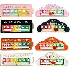 8 Pack Social Battery Slider Pin, My Social Battery Slider Pin, Functional Aesthetic Brooch for Personalizing Backpacks, Jackets, Bags, or Any Fabric Surface with a Sense of Humor! in Saudi Arabia