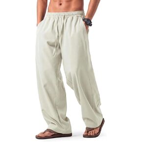 Men‘s Ultra-Lightweight Summer Pants - Flow Fit & Breathable with Drawstring Waist for Beach Vacation and Lounge in Saudi Arabia