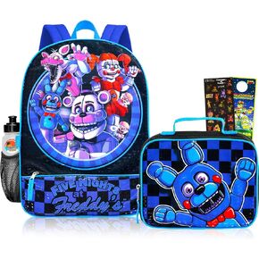 Five Nights at Freddy's Backpack and Lunchbox Set - Bundle with 16" FNAF Backpack, FNAF Lunch Bag, Stickers, Water Bottle, More | Five Nights at Freddy's School Bag for Boys in Saudi Arabia