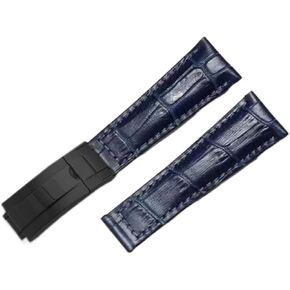 Genuine Leather Strap for Rolex Water Ghost Daytona Yacht Logtype Green Leather Bracelet 20mm Butterfly Buckle Watch Band (Color : Yellow, Size : 20mm) in Saudi Arabia