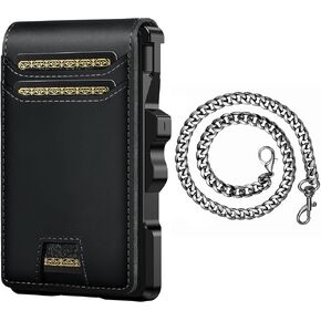furid Genuine Leather Wallet with Chain: Slim RFID Minimalist Wallets with Money Clip - Smart Pop Up Credit Card Holder for Front Pocket - Gifts for Husband Father on Birthday Anniversary in Saudi Arabia