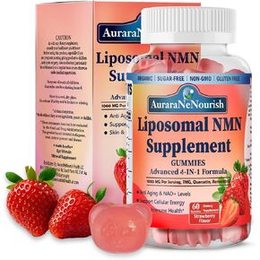 NMN Supplement 1000mg Pure, 4-in-1 Liposomal NMN Resveratrol Supplement Gummies w.Quercetin & TMG, Nicotinamide Mononucleotide NAD+ Precursor for NAD+ Levels, Cellular Energy & Healthy Aging, 60 Count in Saudi Arabia