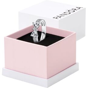 PANDORA-Sparkling Bow Double-row Ring-Sterling silver-With Gift Box in Kuwait