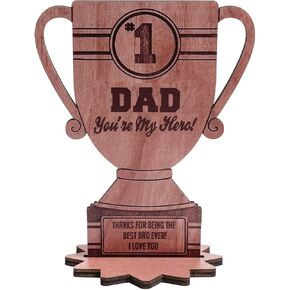 Happy Fathers Day Table Decorations, Wooden Father's Day Trophy Sign, Dad Plaque Indoor Tabletop Tiered Tray Office Desk Shelf Rustic Farmhouse Home Decor Papa Birthday Gifts in Saudi Arabia