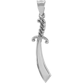 Polished 925 Sterling Silver Islamic Scimitar Sword Pendant in Kuwait