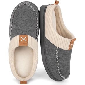 LongBay Womens Slippers Slip on Memory Foam Soft House Shoes with Brushed Jersey Upper Anti-Slip Sole for Indoor Outdoor in Kuwait