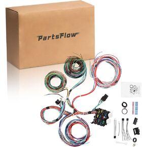 PartsFlow Universal Extra Long 12 Circuit Wiring Harness Street Hot Rod Wire for Chevrolet Chevy Mopar for Ford Muscle Car Hot Rod Street Rod XL Wire Cable, Standalone Wire Harness in Saudi Arabia