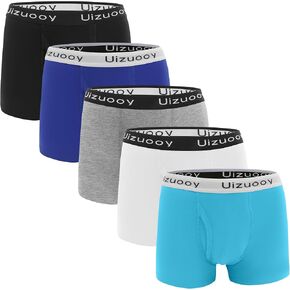 Uizuooy Boys Cotton Underwear Soft Breathable 8-16Years Old Tagless Boxer Briefs 5 Pack in Kuwait