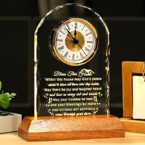 Ornalrist House Warming Gifts New Home, Housewarming Clock with LED Wooden Base, Housewarming Gifts New Home Apartment for Couples, Friends, Houseowners, Closing Gifts for House Buyers in Saudi Arabia