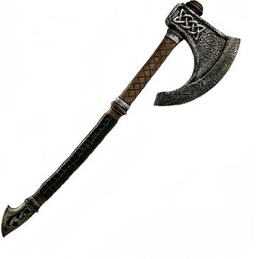 LOOYAR Norse Rune Aegishjalmur & Valknut Foam Axe for Cosplay & Display | Norse Aegishjalmur battle axe PU foam Valknut and rune engravings Lightweight safe construction For LARP, cosplay, Halloween in Kuwait