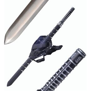 Sauvagine-Blade Style Full Tang Sword with Back Sheath – Stainless Steel Cosplay Prop for Movie Fans, Adjustable Shoulder Harness for Halloween Costume in Saudi Arabia