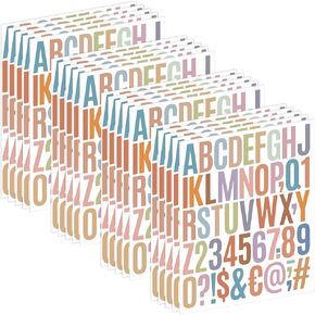 1000 Pcs Letter Stickers, 20 Sheets Alphabet Stickers 2 Inch Large Vinyl Waterproof Self Adhesive Sticker Number Letters for Mailbox Water Bottles Scrapbooking Sign DIY Crafts Decor (Multicolor) in Saudi Arabia