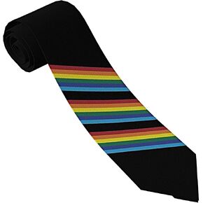 Pride Ties for Men Polyester Rainbow Necktie Holiday Party Decor in Saudi Arabia