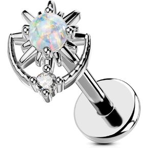 OUFER Body Piercing Star Helix Piercing Jewelry 18G Opal Helix Earrings for Women Titanium Post Tragus Piercing Jewelry Thredless Conch Helix Tragus Stud Flat Back Cartilage Earring for Women in Saudi Arabia