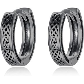 Viking Hoop Earrings 925 Sterling Silver Celtic Knot Earrings Irish Jewelry Gift for Men Women in Kuwait
