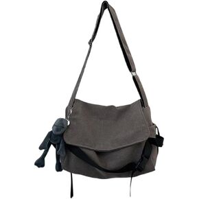 Men's canvas bag, men's and women's Japanese casual crossbody bag, men's large capacity canvas messenger bag in Saudi Arabia
