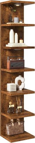 IBUYKE 7 Tier Wall Shelf Unit Floating Shelves with LED Lights,Lack Shelf for Wall Storage,Wall Mounted Vertical Display Shelf for Bedroom,Office,Bathroom White WBC017W in Saudi Arabia