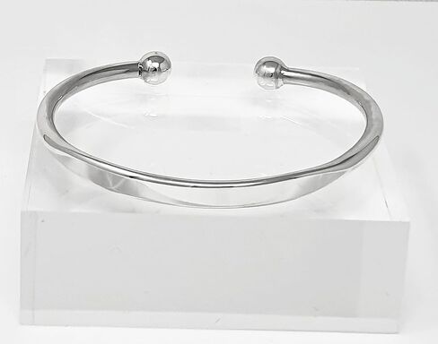 VN Jewelry Mens Silver Bangle Bracelet - Solid 925 Sterling Silver Torque Bangle for Men - Plain Silver Bracelet For Men Gift for him in Saudi Arabia