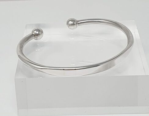 VN Jewelry Mens Silver Bangle Bracelet - Solid 925 Sterling Silver Torque Bangle for Men - Plain Silver Bracelet For Men Gift for him in Saudi Arabia