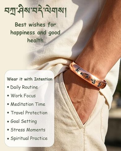MagEnergy Copper Bracelet for Men Women, Tibetan 100% Pure Copper Bracelet, Real Raw Handmade Buddhist Pulsera de Cobre in Saudi Arabia