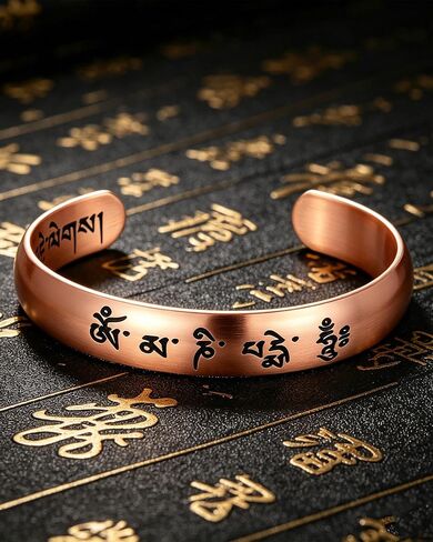 MagEnergy Copper Bracelet for Men Women, Tibetan 100% Pure Copper Bracelet, Real Raw Handmade Buddhist Pulsera de Cobre in Saudi Arabia