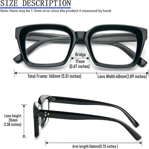 DXYXYO 3 Pack Retro Oversized Reading Glasses for Women Men Fashion Square Blue Light Blocking Computer Reader in Saudi Arabia