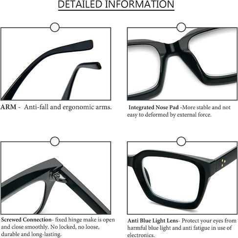 DXYXYO 3 Pack Retro Oversized Reading Glasses for Women Men Fashion Square Blue Light Blocking Computer Reader in Saudi Arabia
