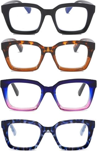 DXYXYO 3 Pack Retro Oversized Reading Glasses for Women Men Fashion Square Blue Light Blocking Computer Reader in Saudi Arabia