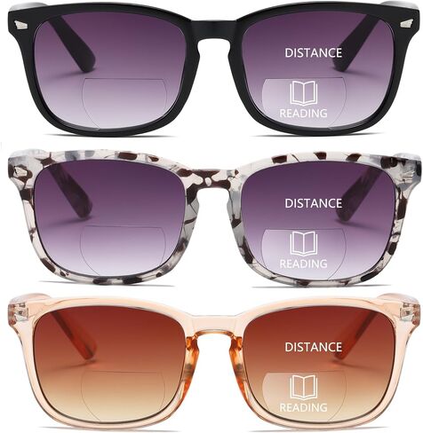 Bifocal Sunglasses For Women Classic Retro Reading Sunglasses 3 Pack UV400 Sun Readers Glasses With Metal Spring in Saudi Arabia