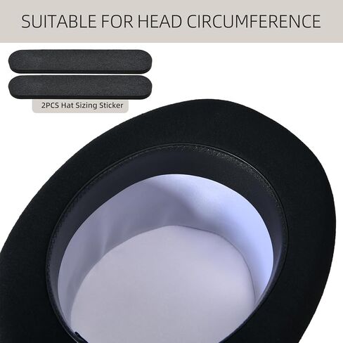 Willheoy Mens Top Hat for Women 100% Wool Black Felt Top Hat Costume with 7pcs Feather Party Dress Tophat Magician Hats in Saudi Arabia